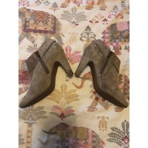 Tan Zip Up Heel Boots